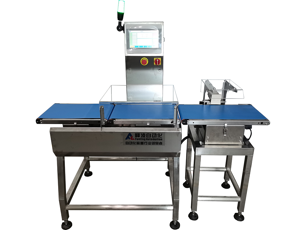重量檢測機可廣泛應用于食品，藥品，消耗品等行業(yè)的在線稱重檢測